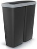 KEDEN® Mülleimer Küche 50L 2 Fächer mit Deckel Schwarz Anthrazit Bild 4