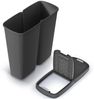 KEDEN® Mülleimer Küche 50L 2 Fächer mit Deckel Schwarz Anthrazit Bild 2
