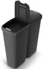 KEDEN® Mülleimer Küche 50L 2 Fächer mit Deckel Schwarz Anthrazit Bild 3