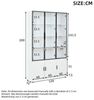 REDOM Vitrine Aufbewahrungsschrank 120x200x32 cm mit 6 Türen, Glasfront, LED, Weiß (Packung, 1-St, Stauraum mit integrierter Kippsicherung) Schlanke 200cm Vitrine, Elegante Präsentation für Sammlerstücke Bild 4