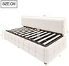 KLAM HOME Schlafsofa Modernes Schlafsofa Mit Hydraulischem Stauraum In Samt, 90x200cm Polsterbett Ohne Armlehnen Im Karo Design, Multifunktionales Einzelbett Als Sitz- Und Schlafmöbel Bild 2