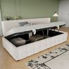 KLAM HOME Schlafsofa Modernes Schlafsofa Mit Hydraulischem Stauraum In Samt, 90x200cm Polsterbett Ohne Armlehnen Im Karo Design, Multifunktionales Einzelbett Als Sitz- Und Schlafmöbel Bild 3
