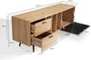 Lowboard Eiche-Dekor Marmor-Look Schwarz 150x55x40cm TV-Schrank mit Tür & Schubladen Modern Bild 4