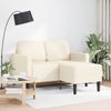 vidaXL 2-Sitzer-Sofa mit Chaiselongue L-Form Creme 125 cm Leinen 4107078 Bild 2