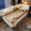 Sofa-Bett Daybed mit Leselampe & USB-C Laden - Beiges Samt Daybed 90x190 cm, hydraulisch, Stauraum, Gästebett Bild 4