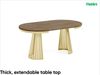 MEBLINI Esstisch Rund Ausziehbar aus Metall - 100-176x76 cm - CONEY - Davos Eiche/Golden - Loft - Esszimmertisch Modern - Küchentisch - Ausziehtisch - Round Dining Table Bild 2