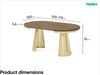 MEBLINI Esstisch Rund Ausziehbar aus Metall - 100-176x76 cm - CONEY - Davos Eiche/Golden - Loft - Esszimmertisch Modern - Küchentisch - Ausziehtisch - Round Dining Table Bild 3