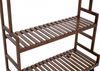 Bambus Pflanzenregal HWC-Q33, Blumentreppe Blumenständer Pflanzentreppe, 3 Ablagen Rollen 105x90x38cm ~ braun Bild 4