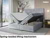 MEBLINI Boxspringbett ASTON 120x200 cm mit Bettkasten - H4/Hellgrau Samt Polsterbett - Doppelbett mit Topper & Taschenfederkern-Matratze Bild 3