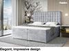 MEBLINI Boxspringbett ASTON 120x200 cm mit Bettkasten - H4/Hellgrau Samt Polsterbett - Doppelbett mit Topper & Taschenfederkern-Matratze Bild 2