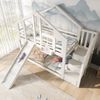 Kinder Hochbett Baumhaus mit Rutsche und Aufbewahrung, Weiß 90×200 cm, Etagenbett mit Treppe und Schubladen Bild 4