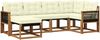 vidaXL Outdoor-Sofagarnitur mit Kissen 6 pcs Natur und Creme 3382062 Bild 2