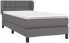 vidaXL Boxspringbett mit Matratze Grau 90x190 cm Kunstleder 3127287 Bild 3