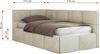 Jugendbett 90x200 ARVO Polsterbett mit Bettkasten, Stauraum & Gasdruckfeder, Modernes Design mit Kopfteil, Multipocket Matratze - Beige Velvet - ELORI LUX - Rechts Seite Bild 3