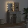 vidaXL Schminktischset mit LED mit Tür 2 pcs Beton Grau Holzwerkstoff 3334275 Bild 4
