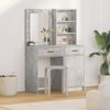 vidaXL Schminktischset mit LED mit Tür 2 pcs Beton Grau Holzwerkstoff 3334275 Bild 1