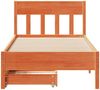 Einzelbetten, Betten für Erwachsene, Massivholzbett ohne Matratze Wachsbraun 90x200 Kiefernholz de4287 Bild 4