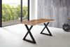 Esstisch Baumkante massiv Akazie natur 160 x 85 schwarz X-Gestell LUBIN 76509194 Bild 3
