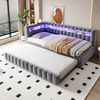MODFU Schlafsofa mit Ausziehbett, Polsterbett mit LED-Beleuchtung & USB-Anschluss, Kinderbett 90x200/180x190 cm, ohne Matratze Bild 2