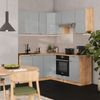 Eckküche Fame-Line Hellblau-grau/Goldkraft Eiche 190 x 60 cm , AP Anthrazit Vicco Bild 3
