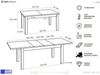 WFL GROUP Esstisch Lindberg ausziehbar verlängerbar rechteckig mit weißen Holzbeinen (MADE IN EU, XXL Groß– 120/140/150/160/200 cm ausziehbar auf 160/180/190/240/300 cm), platzsparender Tisch in Holzoptik für Küche, Esszimmer oder Wohnzimmer Bild 3
