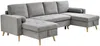 Vente-unique - KORI Sofa Stoff Grau - B 146 cm x H 85 cm x L 288 cm Bild 4