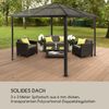 Pantheon Solid Sky Ambient Solar Pavillon mit grauem Dach 3x3 m Polycarbonat Aluminium Anthrazit Bild 3