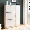 Schuhschrank Weiß 90 x 120 x 24 cm Schuhkipper Geschlossen, Schuhkommode Modern, Flurschrank mit Ablage, Schuhaufbewahrung Flurkommode für Schuhe Hoch Bild 3