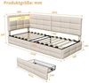 Furnishings Home Polsterbett LED Tagesbett Daybett 90x200cm, Stauraumbett mit Kopfteil (Kopfteil beidseitig montierbar Geeignet für Jungen und Mädchen), mit Lattenrost und Ladefunktion, mit Komforthöhe, Leises Design Bett Bild 3