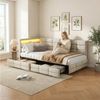 Furnishings Home Polsterbett LED Tagesbett Daybett 90x200cm, Stauraumbett mit Kopfteil (Kopfteil beidseitig montierbar Geeignet für Jungen und Mädchen), mit Lattenrost und Ladefunktion, mit Komforthöhe, Leises Design Bett Bild 4