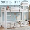 SeedWave Hochbett Holzbett Kinderbett mit Dreistufiger Leiter, Flexibler Raum, 90x200 cm Etagenbett beinhaltet eine Liegefläche mit Schutzgeländern Bild 3