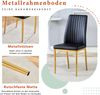 Esszimmerstuhl 4er-Set aus Kunstleder mit goldfarbenen Metallbeinen, modern Bild 4