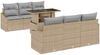 vidaXL Gartensofa-set mit Kissen 7 pcs Beige und Hellgrau Poly-Rattan 3348926 Bild 2