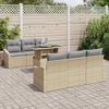 vidaXL Gartensofa-set mit Kissen 7 pcs Beige und Hellgrau Poly-Rattan 3348926 Bild 3