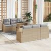 vidaXL Gartensofa-set mit Kissen 7 pcs Beige und Hellgrau Poly-Rattan 3348926 Bild 1