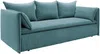 Vente-unique - TEODORA Sofa SamtStoff Blau - B 105 cm x H 89 cm x L 218 cm Bild 4
