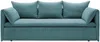 Vente-unique - TEODORA Sofa SamtStoff Blau - B 105 cm x H 89 cm x L 218 cm Bild 3