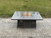 Fimous 8 Sitzer Outdoor Gartenmöbel-Set Hoher Rücken Ecksofa Gas Feuertisch Sets mit 2 Großer Hockern Dunkelgrau gemischt Bild 5