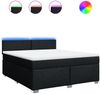 vidaXL Boxspringbett mit Matratze Schwarz 180x200 cm Stoff 3288262 Bild 2