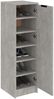 vidaXL Schuhschrank Betongrau 30x35x100 cm Holzwerkstoff 811434 Bild 4
