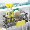 SURFOU Küchenorganizer-Set Spülbecken Organizer, wandmontiert ohne Bohren mit Ablaufrinne, Für Ordnung an der Spüle – Ihr praktischer spülbecken organizer Bild 5