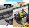 SURFOU Küchenorganizer-Set Spülbecken Organizer, wandmontiert ohne Bohren mit Ablaufrinne, Für Ordnung an der Spüle – Ihr praktischer spülbecken organizer Bild 2