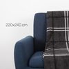 Kuscheldecke ( Dunkelgrau ) XXL - 220x240cm - hochwertige Fleecedecke, große weiche Wohndecke Karo Muster - kuschelig weich Bild 2