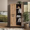 Garderobe Amber Eiche Wotan 80 x 172 cm mit 5 offenen Fächern Vicco Bild 3