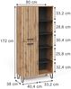 Garderobe Amber Eiche Wotan 80 x 172 cm mit 5 offenen Fächern Vicco Bild 2