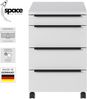 bümö Space Rollcontainer mit Schubladen, Container aus Holz in graphit - Rollwagen für's Büro als Schreibtisch Unterschrank, Bürocontainer od. Schreibtischcontainer, SPCRC-547 Bild 2