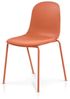 KHG Stapelstuhl Küchenstuhl Orange, bis 120 kg belastbar, Minimalistischer Stil, Stapelbar, 4-Fußgestell, Ton-in-Ton Kunststoffsitzschale gepolstert Bild 1
