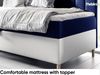 MEBLINI Kinderbett mit Bettkasten MAYA 2 100x200 – H3/Blau Samt Gepolstert Einzelbett mit Matratze - Polsterbett mit Stauraum - Bett mit Kopfteil – Stauraumbett Bild 4