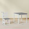 Kindertisch-Set aus MDF und Kiefernholz mit 2 Stühlen, Grau Bild 5