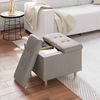 vidaXL Aufbewahrungsottomane mit Kissen Taupe 60 x 60 x 45 cm Stoff 876822 Bild 4